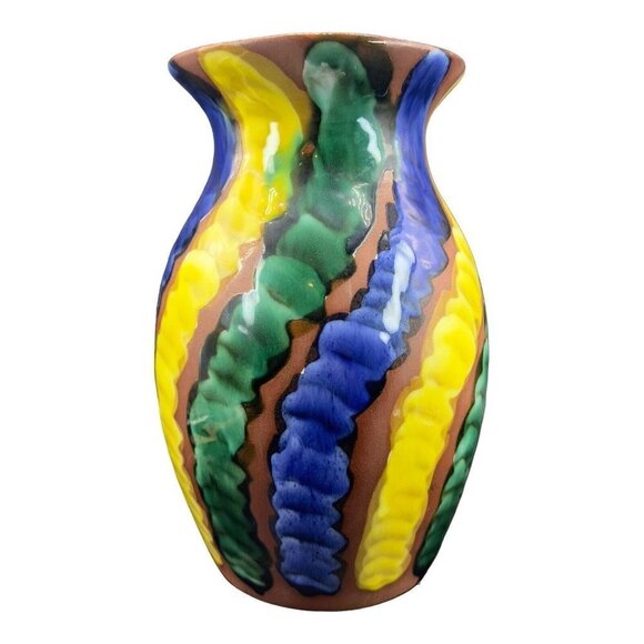 Large Talavera Tonala Vase Vessel Multicolor Pottery Signed F Guerrero G Mexico - Picture 11 of 15